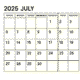 Printable July 2025 Calendar